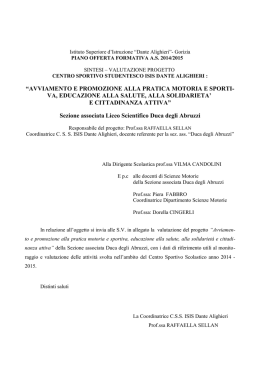 avviamento e promozione alla pratica motoria e sporti