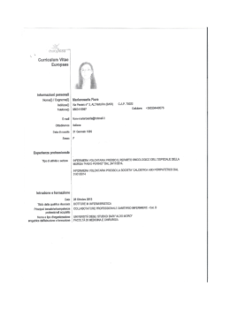 Scarica il Curriculum in PDF