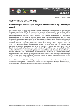 COMUNICATO STAMPA 3/15 - Sparkasse ATP Challenger