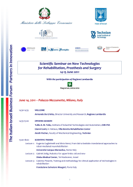Scientific Seminar on New Technologies for Rehabilitation