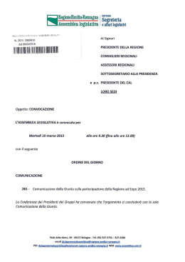 L`ordine del giorno di martedì 10/03/2015