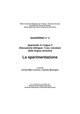 La sperimentazione - Ufficio Scolastico Regionale per il Veneto