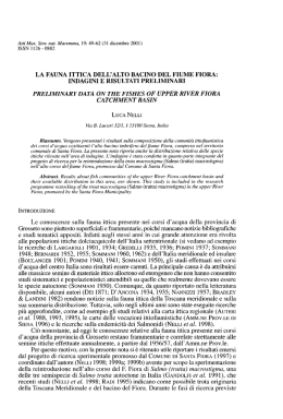 la fauna ittica dell`alto bacino del fiume fiora