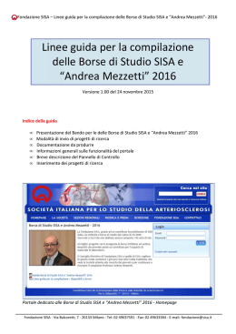 Linee guida per la compilazione delle Borse di Studio SISA e