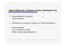 [Social Media Hub | Embassy of Italy, Washington DC] Responsabile