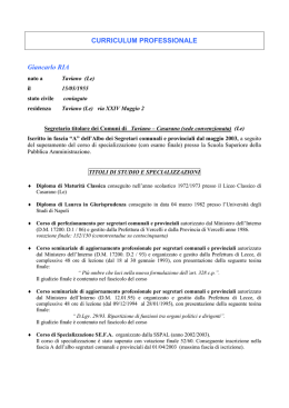 curriculum segretario generale