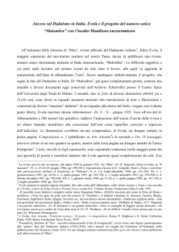 Manifesto saccaromiceto (ancora sul Dadaismo in Italia)