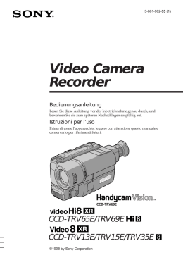 Sony TRV69E PAL Video-8 / Hi8 Camcorder Bedienungsanleitung