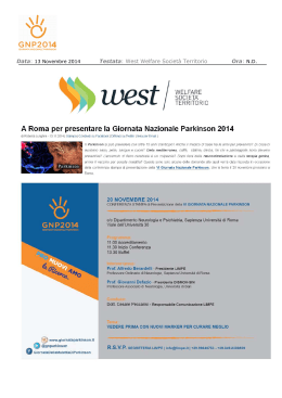 West Welfare Società Territorio - 13 Novembre 2014