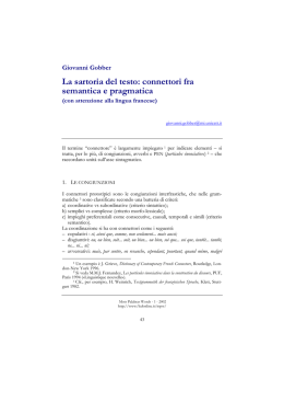 La sartoria del testo: connettori fra semantica e