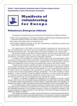 Manifesto of volunteering for Europe