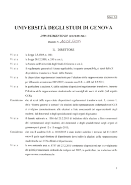 Decreto n. 1602-2015 - Indizione elezioni rappr. studenti nei