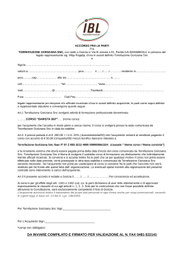 da inviare compilato e firmato per validazione al n. fax 0481