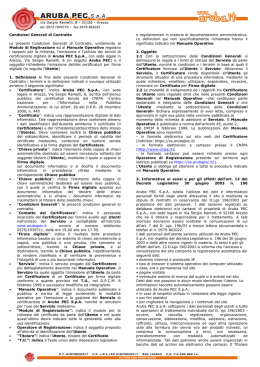 tel. 0575 1945710 - fax 0575-862022 Condizioni Generali di