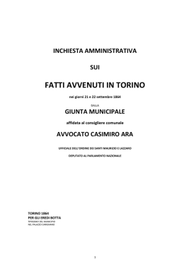Inchiesta amministrativa sui fatti avvenuti in Torino nei