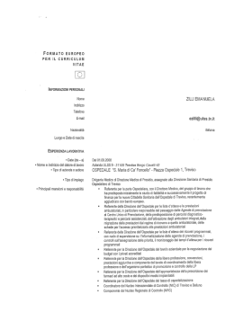curriculum - Azienda ULSS 2 Feltre