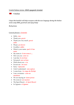 Useful Italian terms- Utili spagnolo termini = Italian