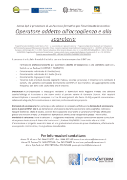 Oper perator atore add addetto segr etto all a segreteri all