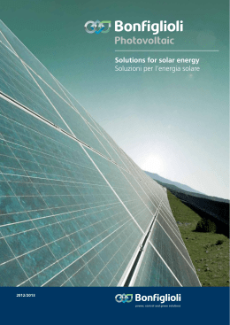 Solutions for solar energy Soluzioni per l`energia solare