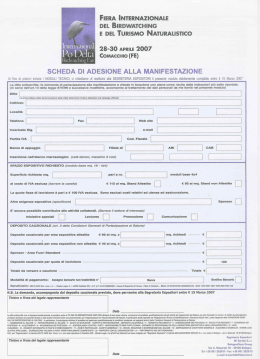 Scheda di adesione e Regolamento