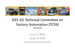 IEEE IES Technical Committee on Factory Automation (TCFA)