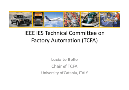 IEEE IES Technical Committee on Factory Automation (TCFA)
