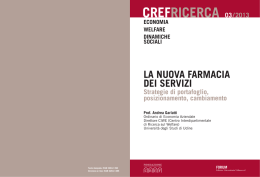 La nuova farmacia dei servizi. Strategie di portafoglio