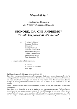 Diocesi di Jesi SIGNORE, DA CHI ANDREMO? Tu solo hai parole di