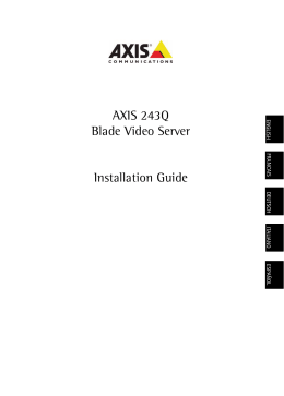 AXIS 243Q Blade Video Server Installation Guide