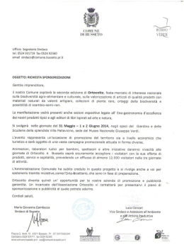 Ufficio Segreteria Sindaco tei. 0524 931719 fax 0524