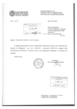M-PED/01 Prof.ssa Cassibba - Università di Bari