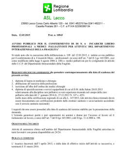 23900 Lecco Corso Carlo Alberto 120 – tel. 0341 482210 fax 0341