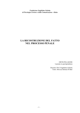 La ricostruzione del fatto nel processo penale
