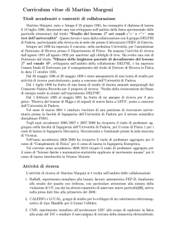 Curriculum vitae di Martino Margoni Titoli accademici e contratti di