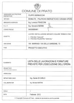 Lista delle lavorazioni e forniture previste per l`esecuzione dell