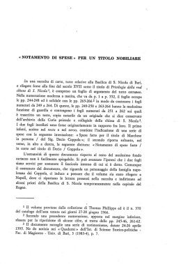 &laquo; NOTAMENTO DI SPESE &raquo; PER UN TIT&Ugrave;LO NOBILIARE