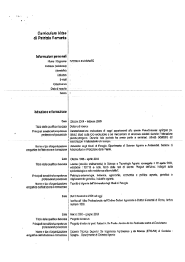 Curriculum Vitae di Patrizia Ferrante