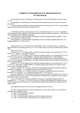 curriculum formativo e professionale