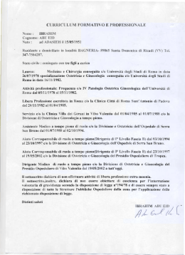 CURRICULUM FORMATIVO E PROFESSIONALE