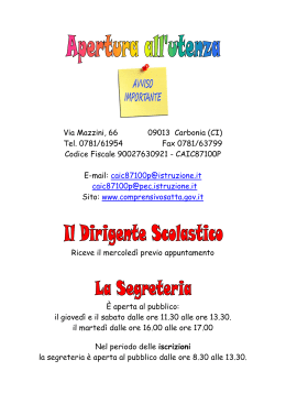 Via Mazzini, 66 09013 Carbonia (CI) Tel. 0781/61954 Fax 0781