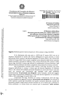 Parere sulla riserva di posti ai sensi dell`articolo 1014, comma 3, del