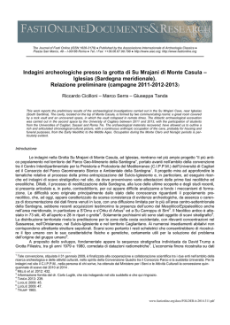 Indagini archeologiche presso la grotta di Su Mrajani