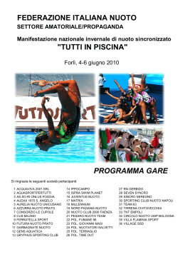 TUTTI IN PISCINA - Federazione Italiana Nuoto
