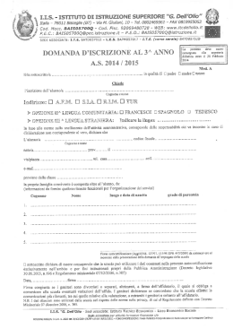 Scarica il modulo - ITCS G. Dell`Olio