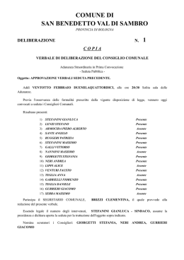 delibera - Comune di San Benedetto Val di Sambro