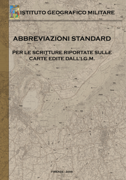 ABBREVIAZIONI STANDARD - Istituto Geografico Militare