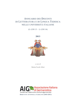 sedi universitarie - AIG - Associazione Italiana di Germanistica