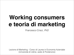Working Consumers e Teoria di Marketing