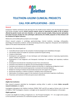 Telethon-UILDM Clinical Projects 2015