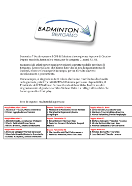Articolo - Badminton Lombardia